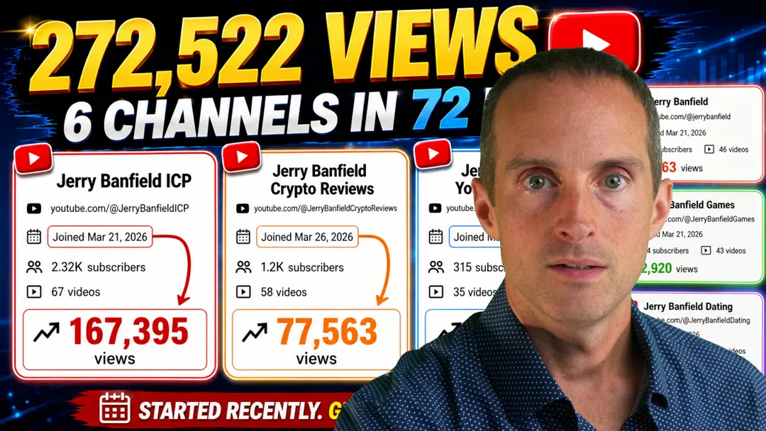 272,522 organic views across 6 new YouTube channels in 72 days